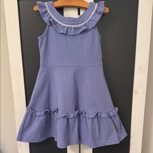 Janie and Jack Girls 6 Periwinkle Ponte Ruffle Dress